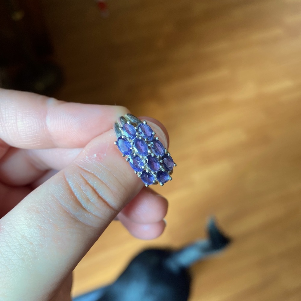 Sterling silver and amethyst ring. Size 6.
